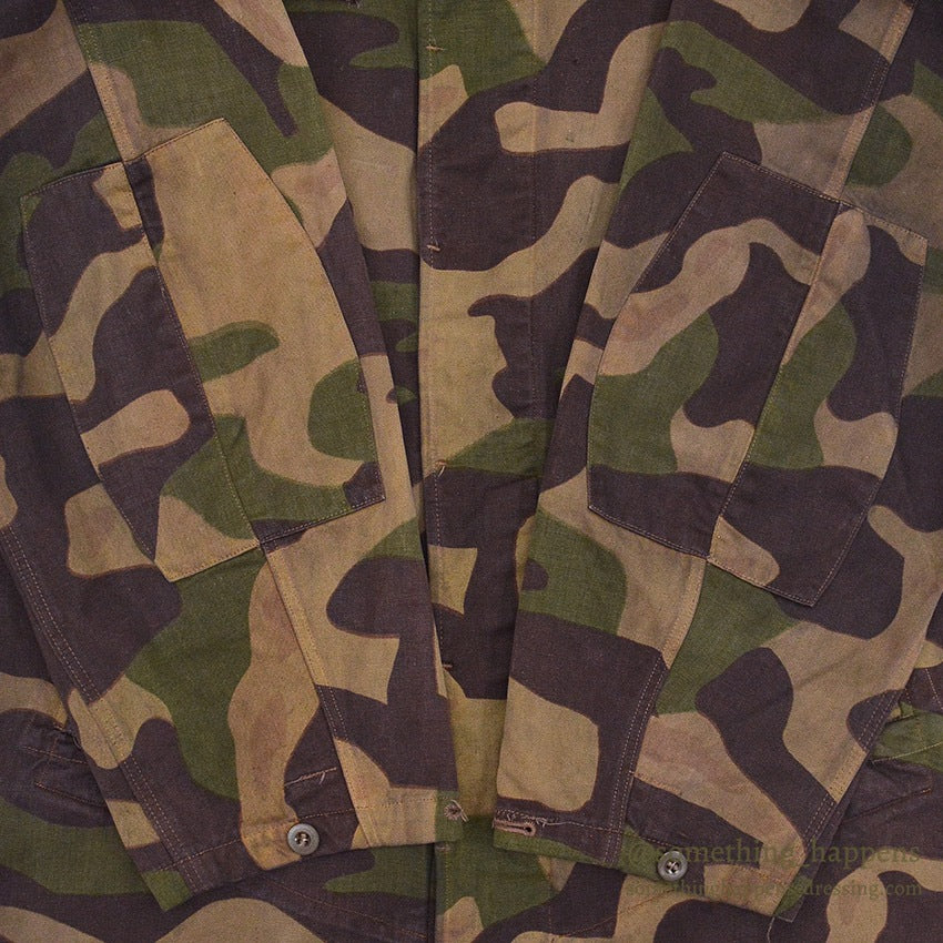 1960's CZECHOSLOVAKIA MILITARY BROWN DYED SALAMANDER PATTERN CAMO COAT...