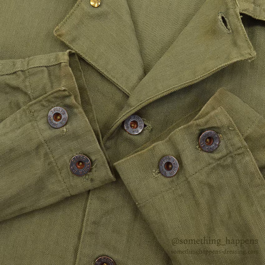 1940's U.S.M.C. P-41 HBT UTILITY COAT STENCIL ... 38