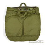 1970's USAF BAG, FLYING HELMET, NYLON CAMO LINING...