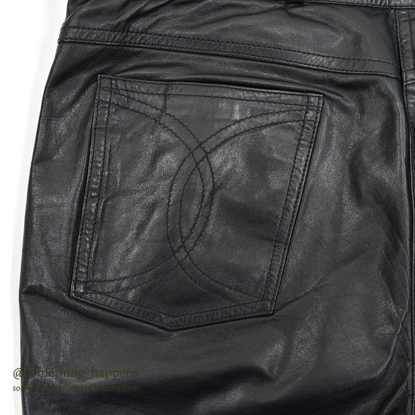 1970's~ SCULLY BLACK LEATHER PANTS...W33/L29
