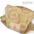 1910's~ WW1 ERA AMERICAN RED CROSS FLORAL FABRIC DITTY BAG...