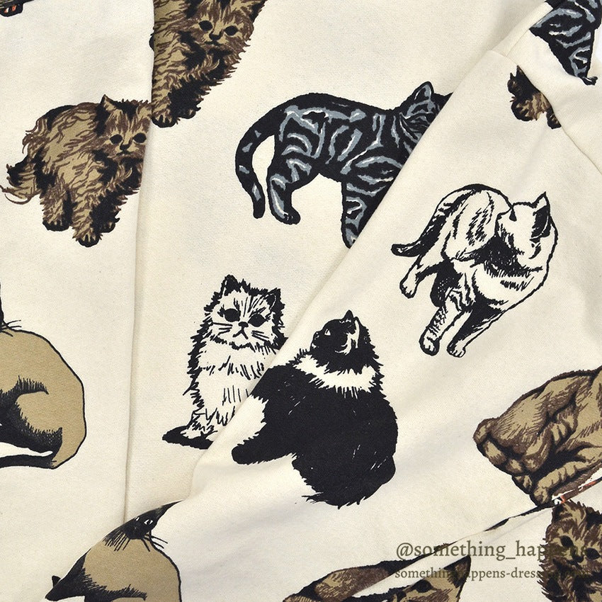 1990's MICHIGAN RAG CO. ALL OVER CATS PRINT JACKET... MEDIUM