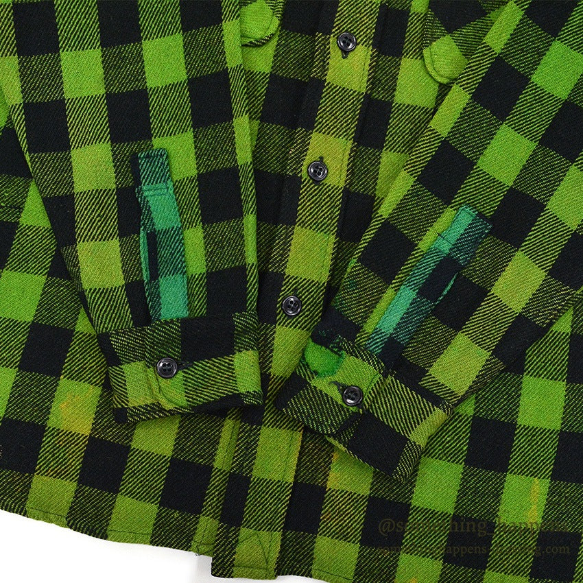 1950's PILGRIM GREEN/BLACK WOOL SHIRT UNUSUAL...