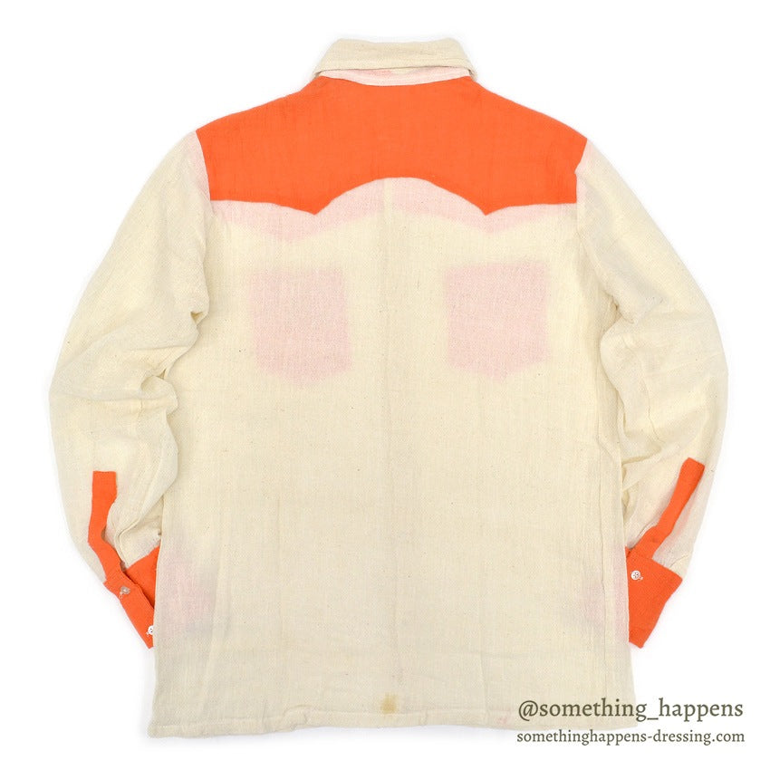 1970's~ INDIA TWO-TONE WESTERN SHIRT... L