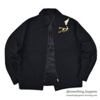 1950's~ JAPAN SOUVENIR JACKET TIGER HEAD UNUSUAL JACKET BLACK...