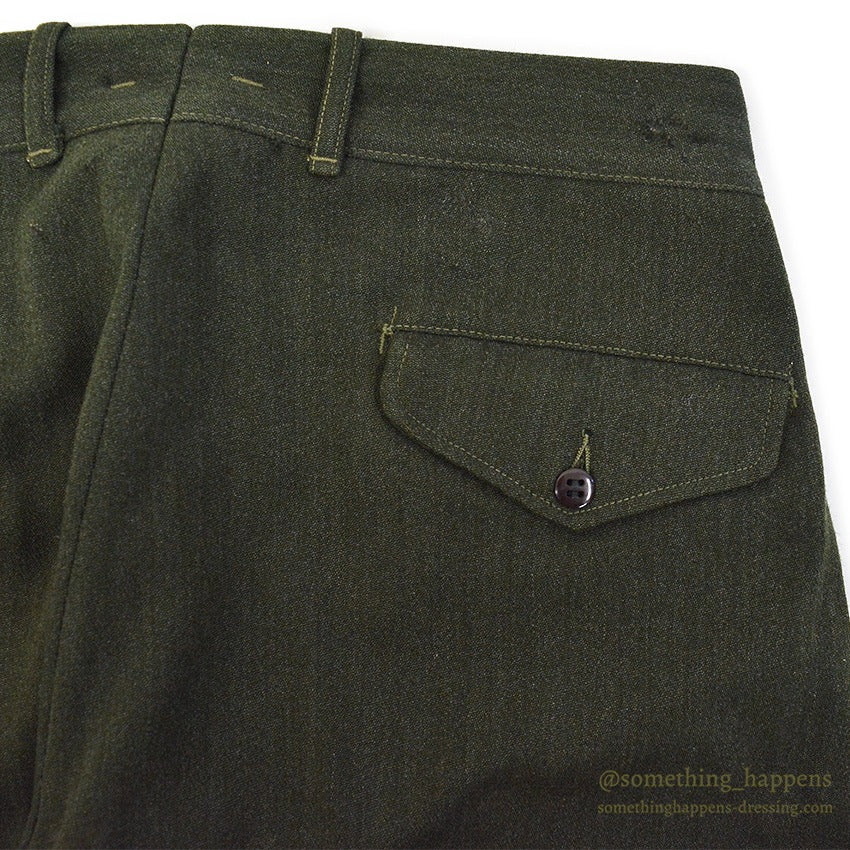 1950's LLBEAN UNUSUAL HUNTING PANTS OLIVE DRAB... W33/L28
