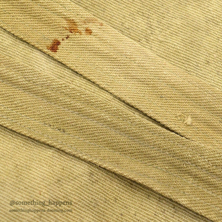 ~1940's AMERICAN RED CROSS BROWN COTTON TWILL APRON DITTY BAG...