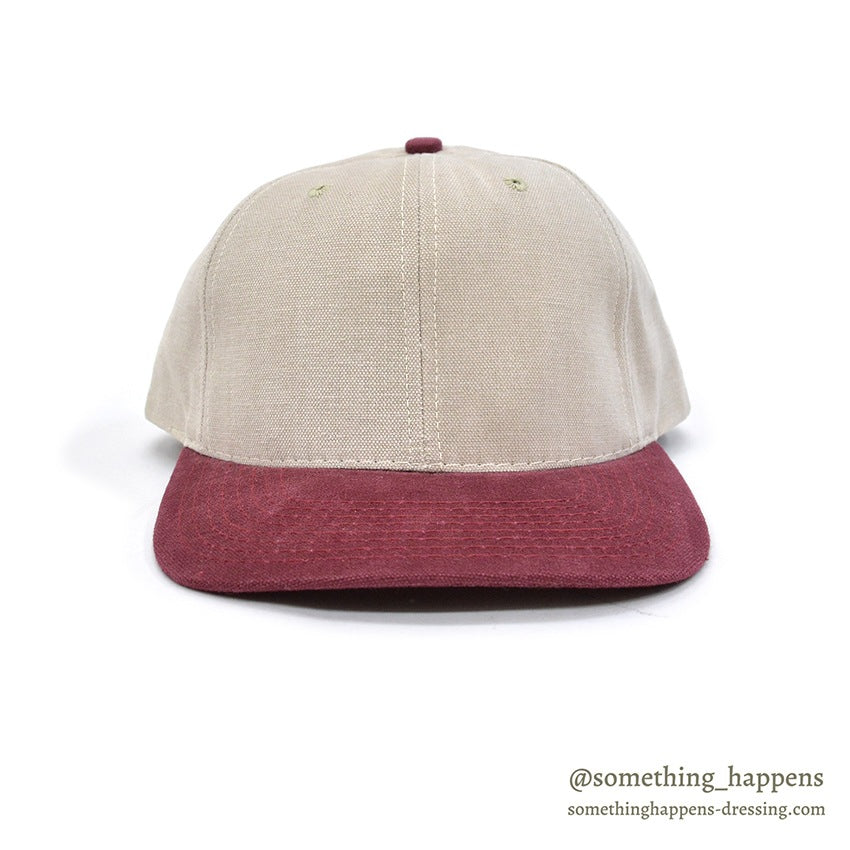 1990's DEADSTOCK LIGHT GRAY/MAROON SNAP BACK CAP Made in USA...