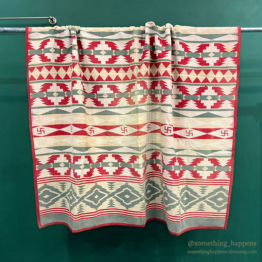 c.1930's SWASTIKA CAMP BLANKET... 180cm×150m