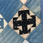 ANTIQUE INDIGO CALICO PATCHWORK QUILT BEAUTIFUL FADED... 196cm/164cm