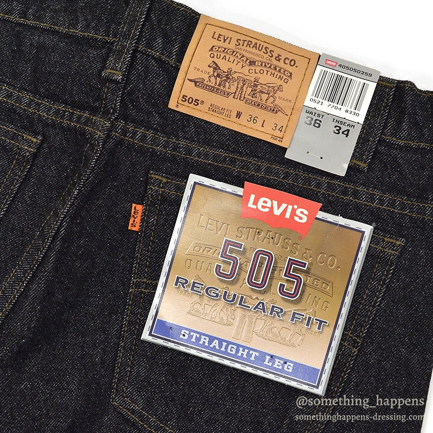 1990's DEADSTOCK Levi's 505 BLACK DENIM PANTS USA製 ... W36/L34