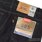 1990's DEADSTOCK Levi's 505 BLACK DENIM PANTS USA製 ... W36/L34