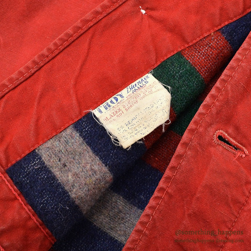 1950's~ HERCULES TWO-POCKET RED COVERALL BLANKET...