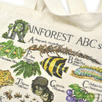 1990's STUDIO Q RAINFOREST ABC's PRINT CANVAS TOTE BAG...