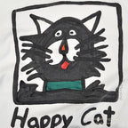 1980's~ HANES HAPPY CAT ART HAND PAINTED L/S TEE ... XL