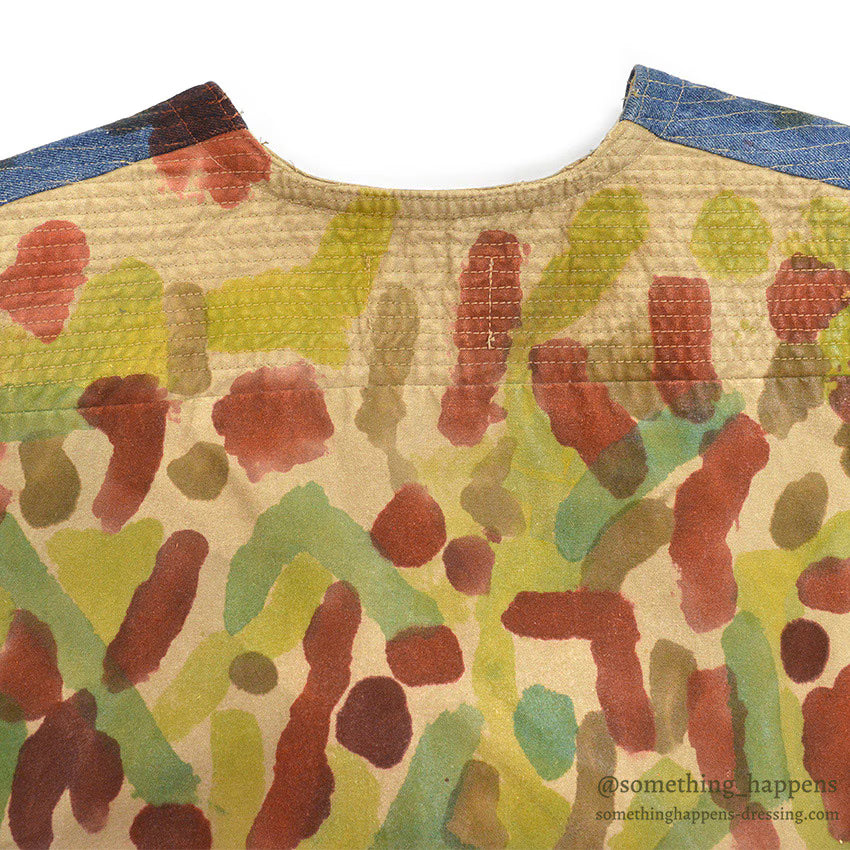 1980's BANANA REPUBLIC HAND PAINTED CAMO PHOTO JOURNALIST VEST...XL