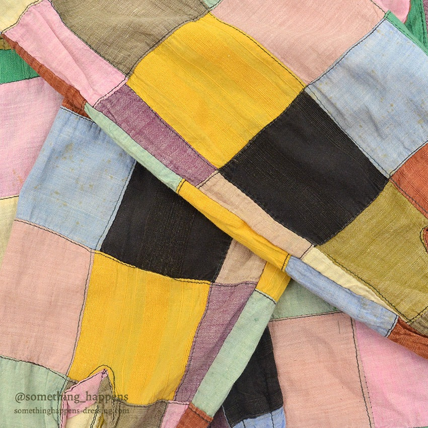 1970's SING & SMILE INDIA MADRAS CRAZY PATCHWORK SHIRT ... L