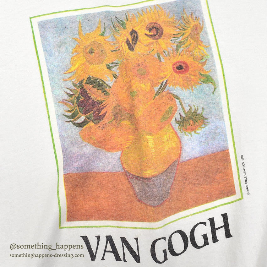1980s STEDMAN Van Gogh Sunflowers ART T-SHIRT ... L