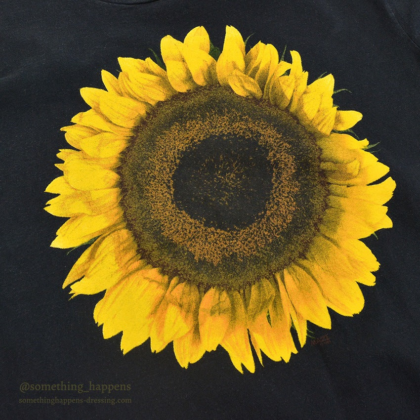1990's MAZE SUN FLOWER T-SHIRT BLACK...M