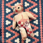 ANTIQUE CALICO PATCHWORK QUILTED TEDDY BEAR...
