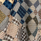 ANTIQUE PRIMITIVE FOLK ART PATCHWORK QUILT... 228cm/228cm