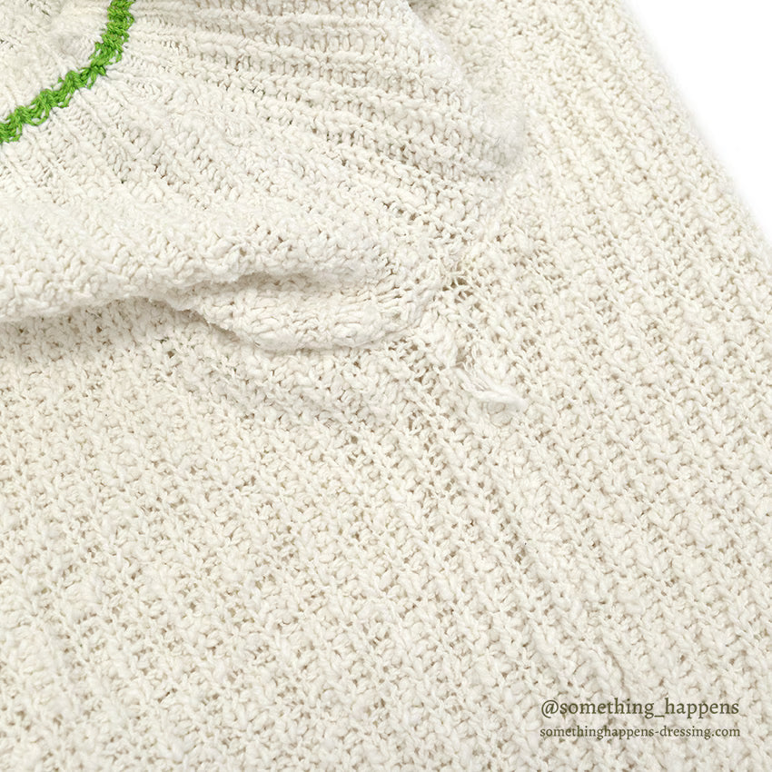 1960's~ OLD COTTON KNIT S/S SWEATER ...