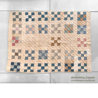 ANTIQUE NINE PATCH CALICO PATCHWORK CRIB QUILT... 122cm/90cm