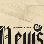 OLD ROCKFORD LABOR NEWS CANVAS DELIVERY BAG ...