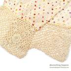 OLD HOMEMADE DOTS EMBROIDERY SCARF...