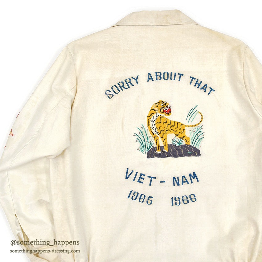 1960s VIETNAM SOUVENIR JACKET (Vietnamese style jacket) 65-66 White...