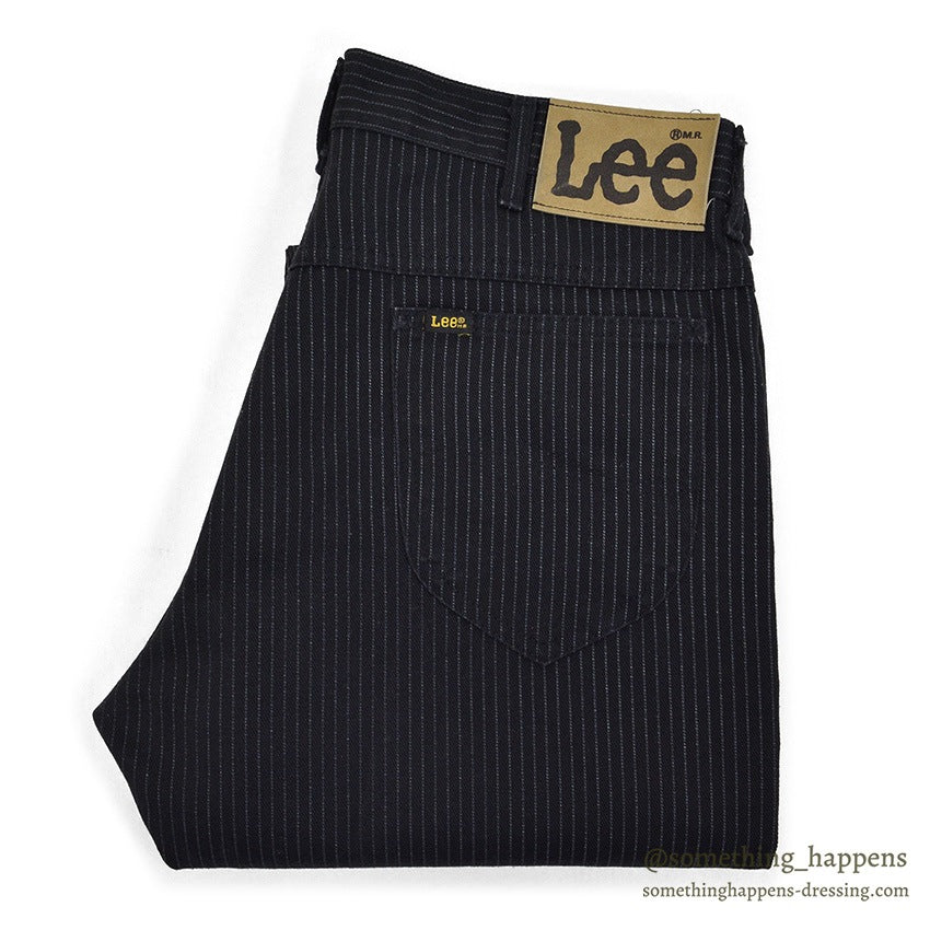 1980's Lee 200 STRIPE BLACK COTTON PANTS... W33/L27