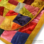1970's PATCHWORK QUILT VELOR BAG...