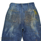 1940's U.S.NAVY WW2 DENIM TROUSERS PAINT SPLATTER/FADED ... W30/L30