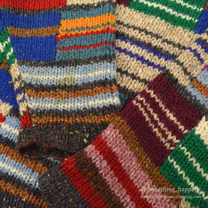 1990's J.CREW MULTI-COLOR WOOL KNIT SWEATER... M