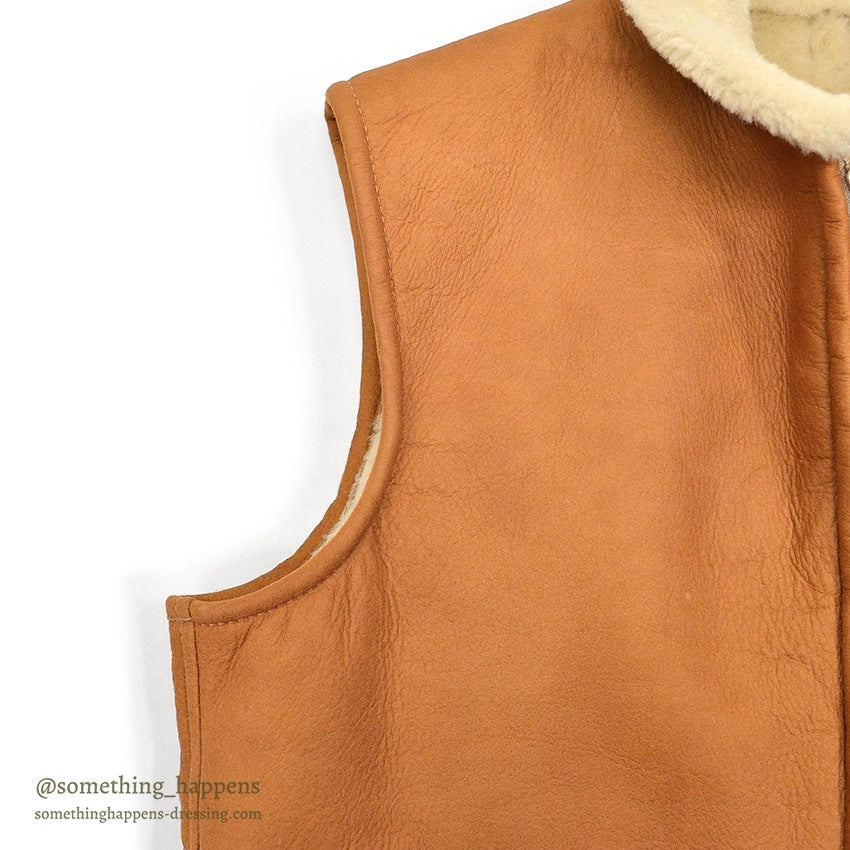 ~1990's DEADSTOCK SAWYER OF NAPA MOUTON SHEARLING VEST...L