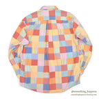 1990's J.CREW PRINT PATCHWORK SHIRT / NICE COLOR ... M