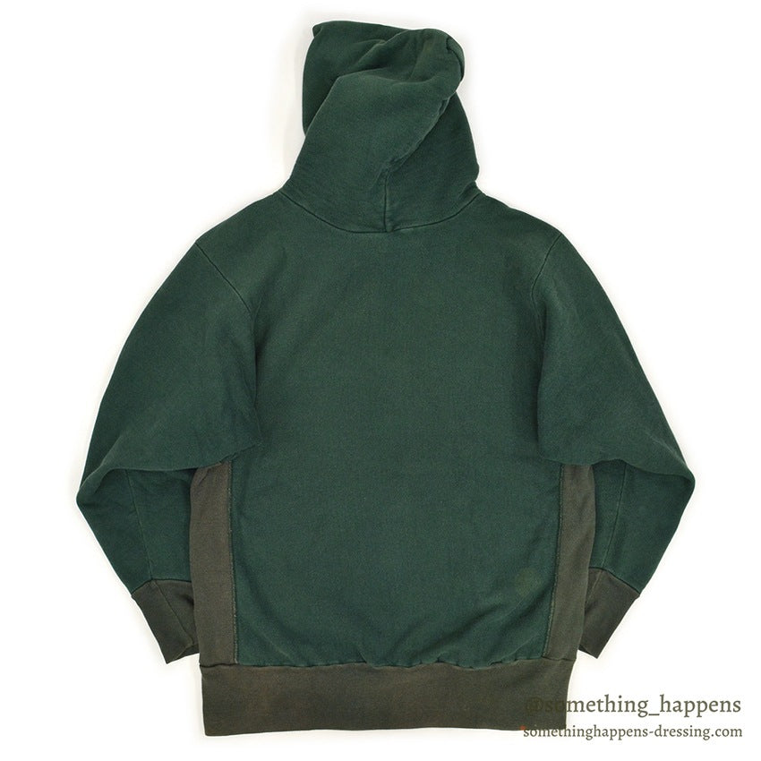 1990's CHAMPION BLANK REVERSE WEAVE SWEAT PARKA / GREEN TWO-TONE ... XL