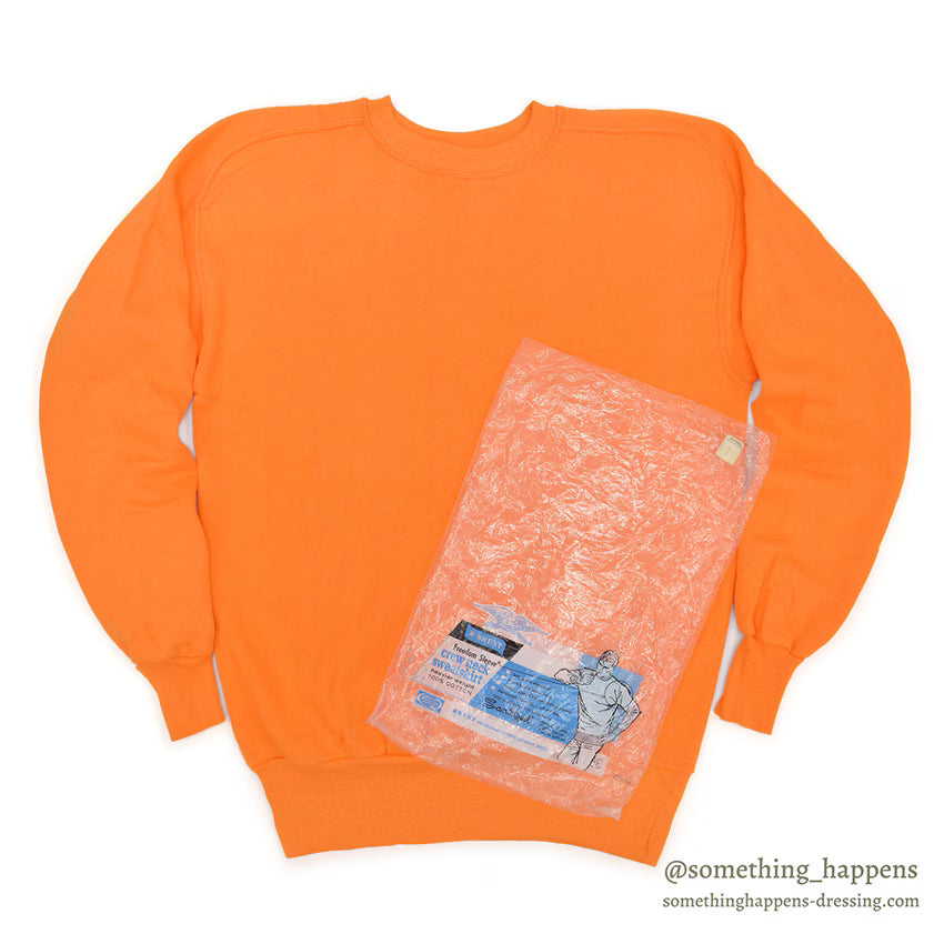 1960's DEADSTOCK BRENT ORANGE FREEDOM SLEEVE SWEAT SHIRT ... L