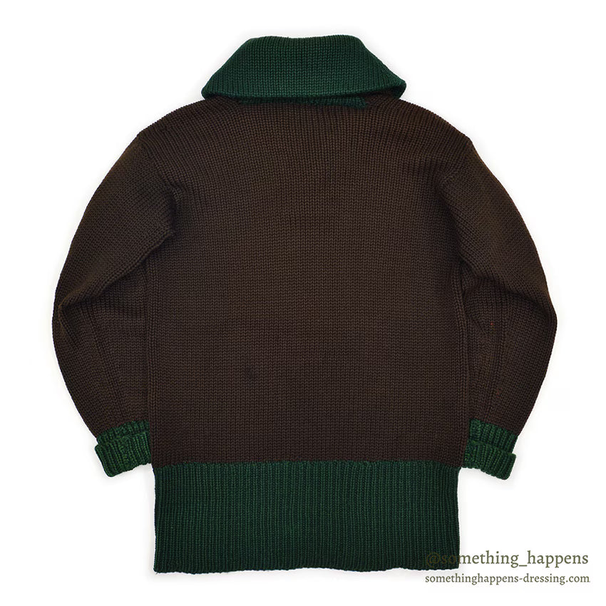 1930's Oakes Bros TWO-TONE SHAWL COLLAR SWEATER...