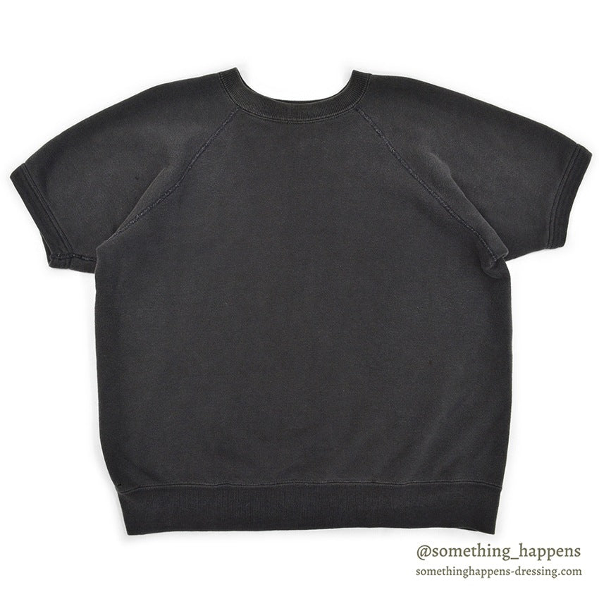 1960's PENNEY'S BLANK S/S SWEAT SHIRT / BLACK ... L