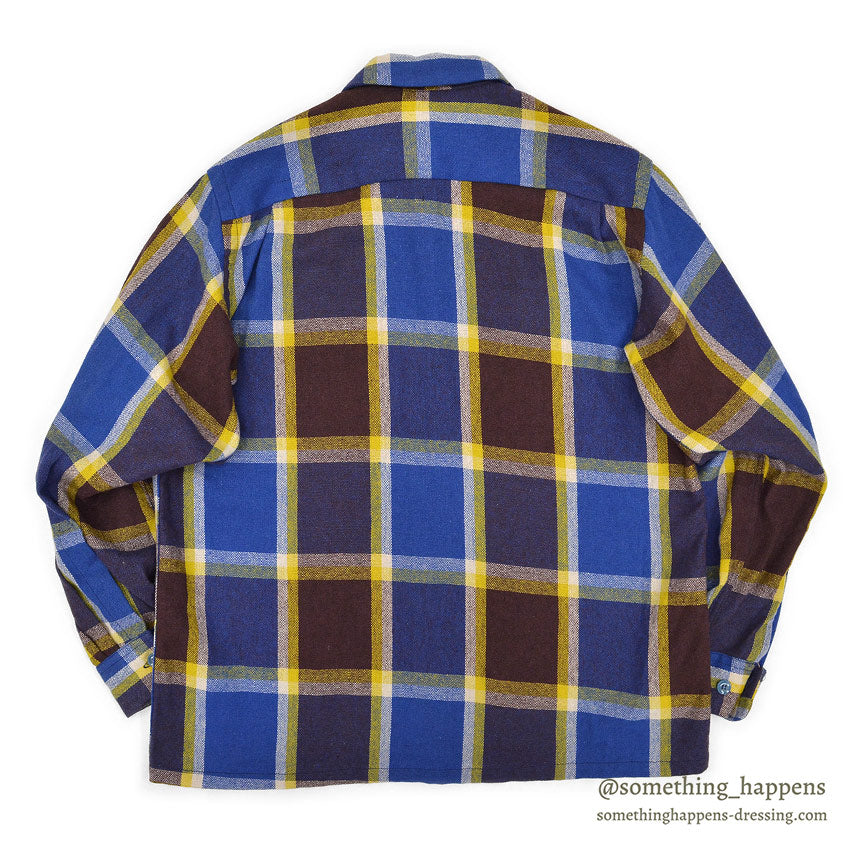 ~1950's TOWNCRAFT DE LUXE PLAID WOOL SHIRT ... M