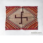 c.1900's NAVAJO RUG WHIRLING LOG SADDLE BLANKET ... 91cm/69cm