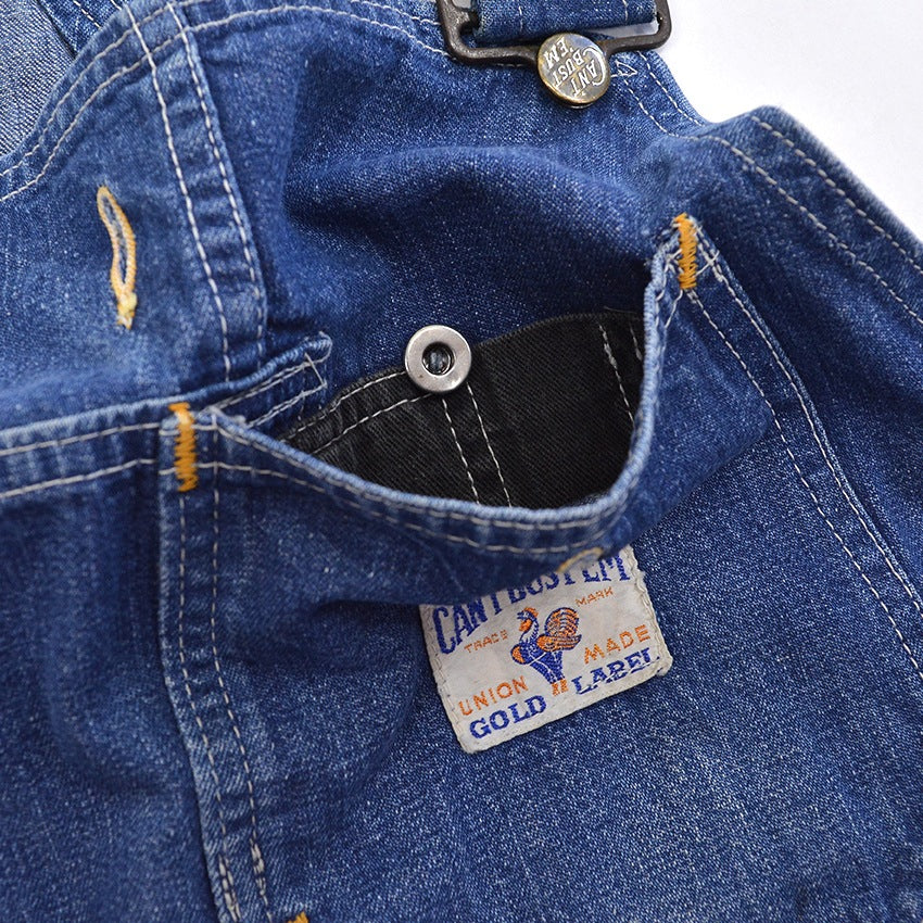 1940's CAN'T BUST'EM WW2 DENIM OVERALL / UNUSUAL DETAIL ... W36/L29