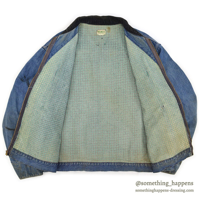 1960's OSHKOSH DENIM JACKET / COTTON FLANNEL BLANKET...