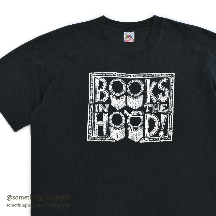 1990's FRUIT OF THE LOOM BOOKS IN THE HOOD T-SHIRT ... XL