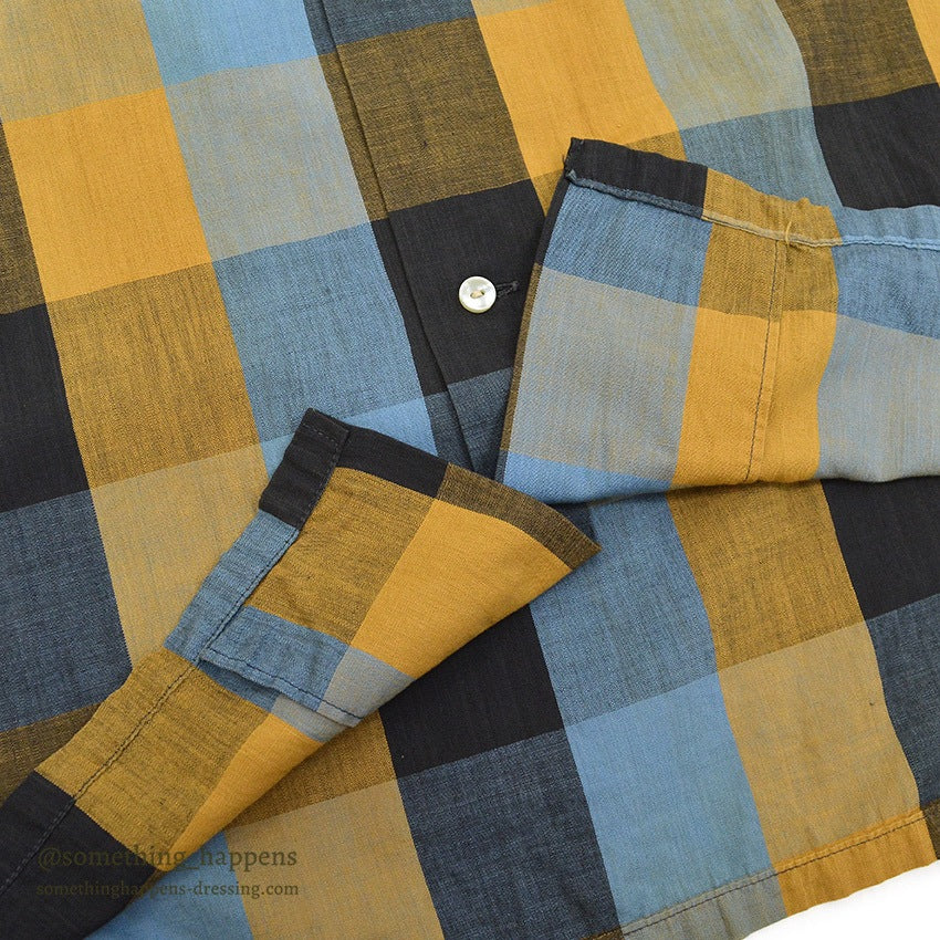 1960's BOND FIFTH AVENUE BLOCK PLAID SHIRT...L