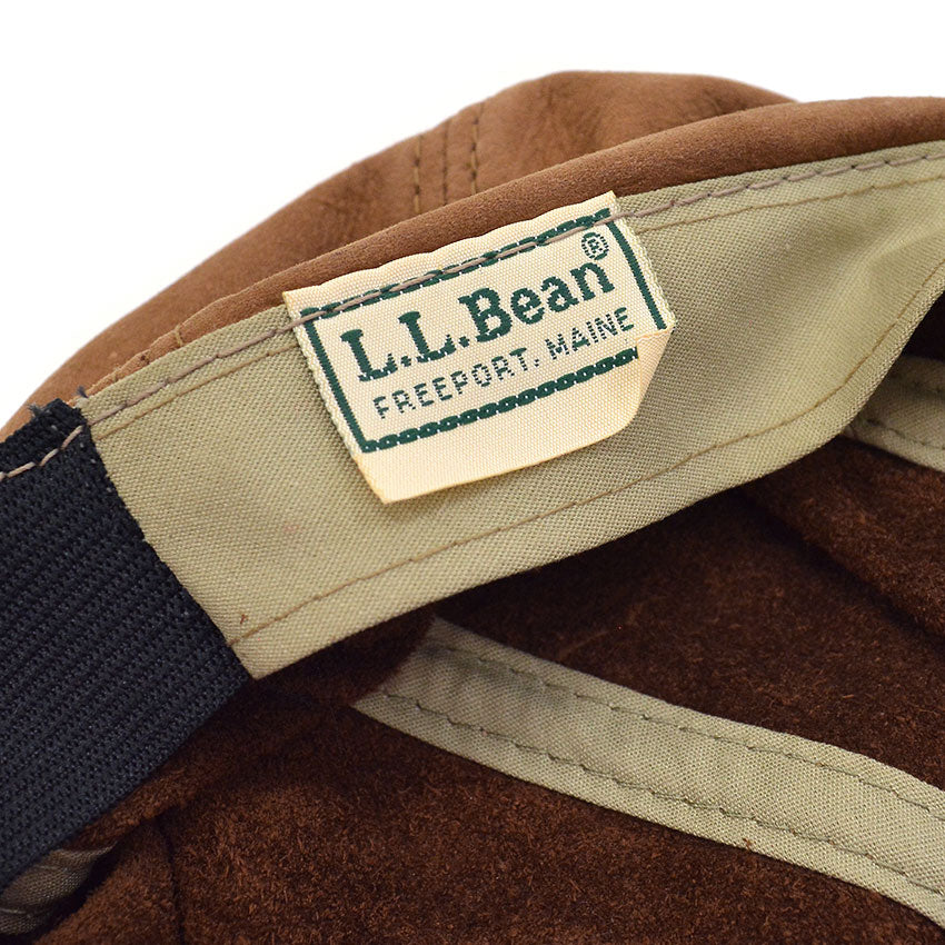 1980's LLBEAN CHESTNUT LEATHER CAP... L/XL