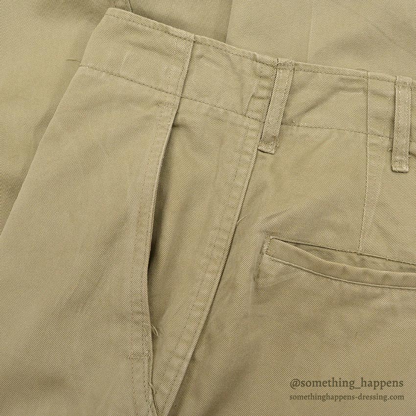 1950's U.S.ARMY TROUSERS, COTTON, KHAKI 1945 ... W34/L29