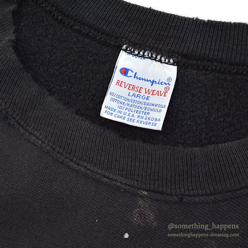 1990's CHAMPION SALOMON REVERSE WEAVE SWEAT SHIRT / BLACK ... L
