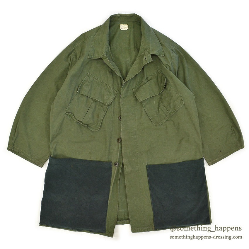 1960's USARMY JUNGLE FATIGUE JACKET / MODIFIED... LARGE-LONG